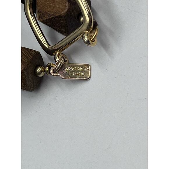 Kenneth Jay Lane Vintage Signed Hand KnotTwo Row‎ Wood Bead Turquoise Necklace - Picture 13 of 16